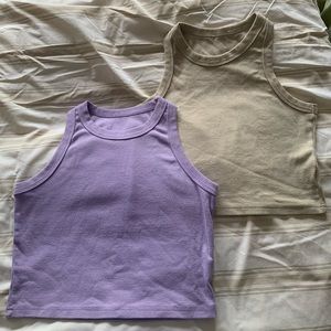 High neck razor back tanks